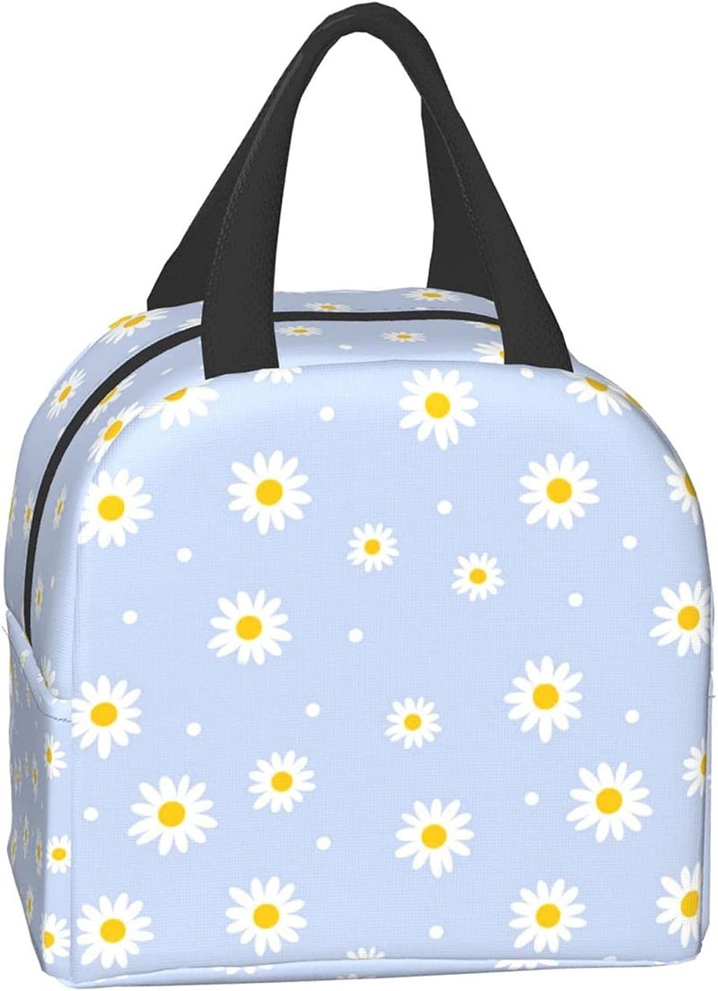 carati Insulated Lunch Bag for Women, Cooler Tote Reusable Lunch Box Container For Work Office Travel Picnic Floral Daisy Purple Flower - Image 3
